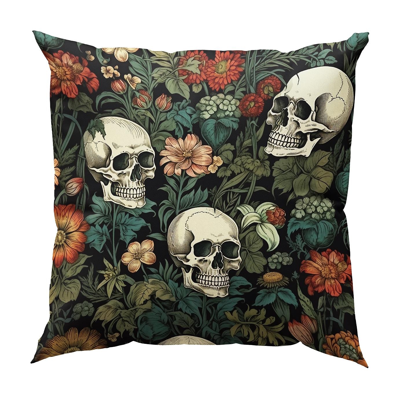 federa per cuscino bifacciale 1 pz. federa per cuscino quadrato decorativo morbido con fiore di scheletro per camera da letto, soggiorno, divano, sedia, decorazioni del 2025 a $9.49 –P12