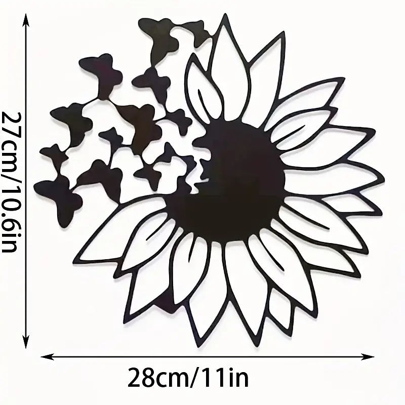 fluture modern floarea soarelui decor de perete metalic copacul vieții artă de perete metalică ornament de pasăre acasă dormitor sufragerie decor fereastră 2026 - $23.99 –P3