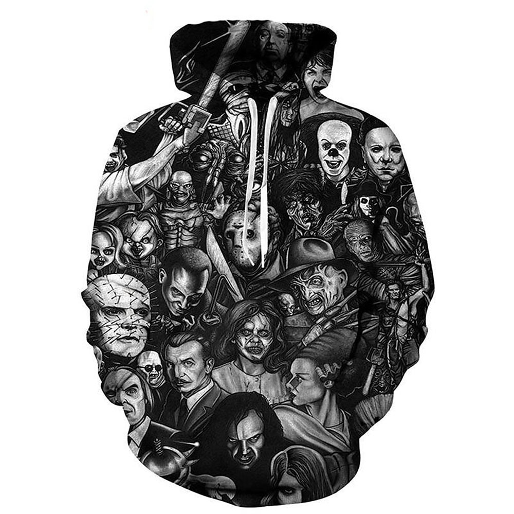 Halloween Zombie Hoodie Print 3D Front Pocket Graphic For Couple's Men's Women's Adults' Halloween Carnival Masquerade 3D Print Vacation Halloween 2025 - $29.99 –P4