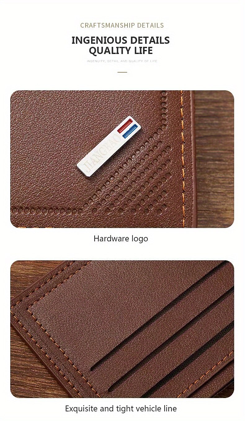 Stylish and Durable Men's PU Leather Bifold Wallet with Card Slots - Perfect Gift for Him 2025 - $5.49 –P5