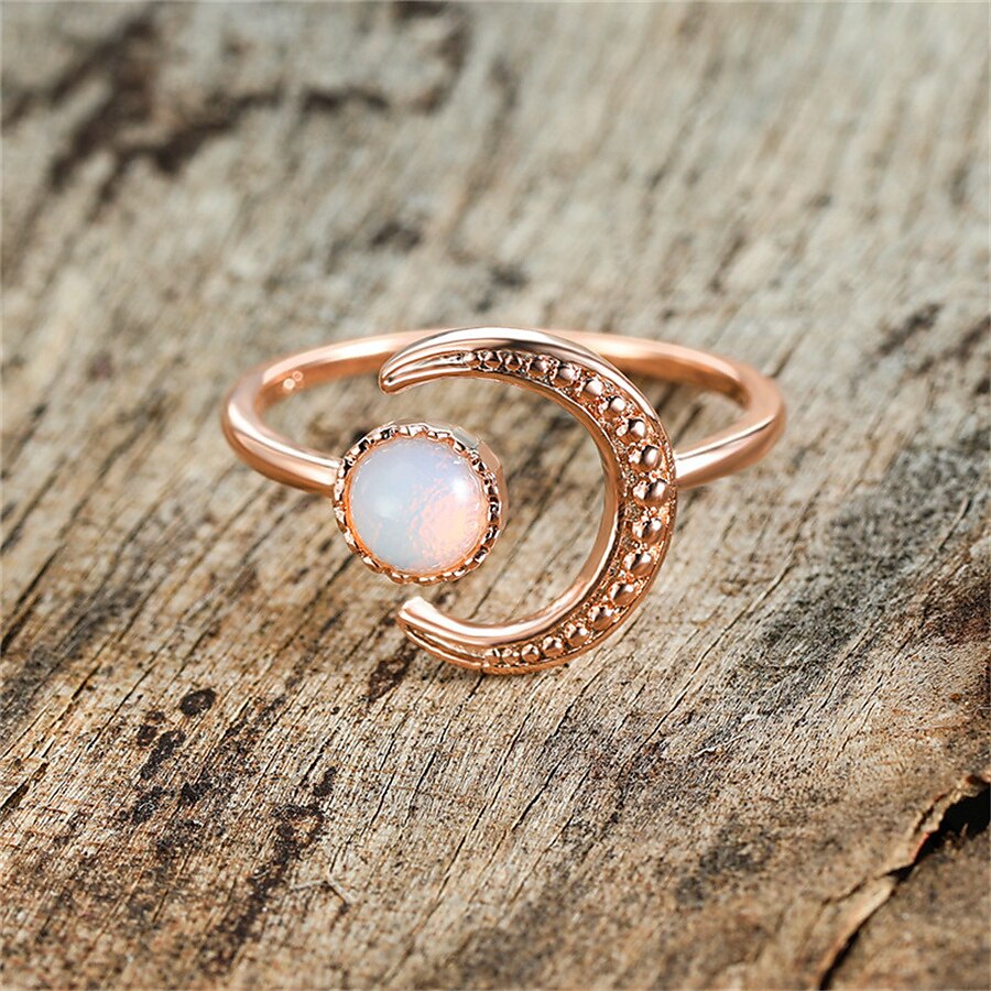 1 anillo de apertura ajustable para mujer de aleación retro moon daily. 2025 - $8.49 –P6
