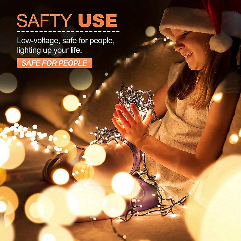 Solar Fairy Lights Outdoor Light Strings Waterproof 8 Modes 10m 100leds String Light Outdoor Lighting For Party Garden Christmas Outdoor New Year Holiday Decoration 2025 - $15.99 –P1