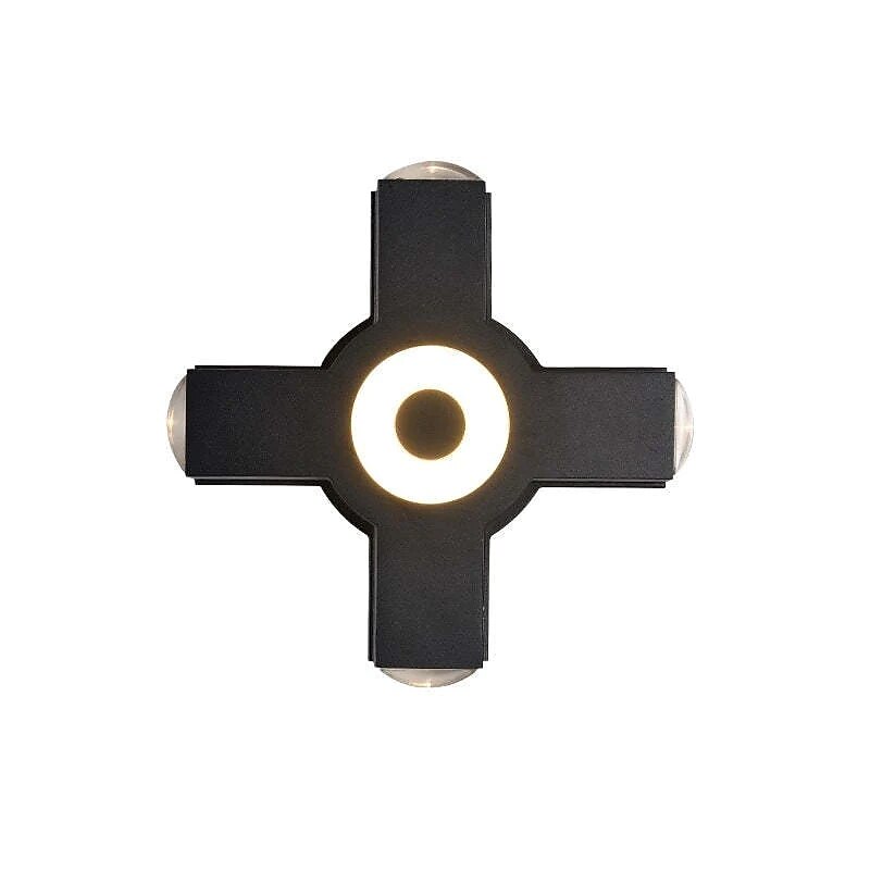 Lampada da parete per esterni impermeabile IP65 a 2/3/4 teste, luce bianca calda 3000K, lampada da parete a croce nera moderna in alluminio ispessito, adatta per pareti esterne, corridoi, balconi, cancelli, esterni, AC85-265V del 2026 a $106.49 –P2