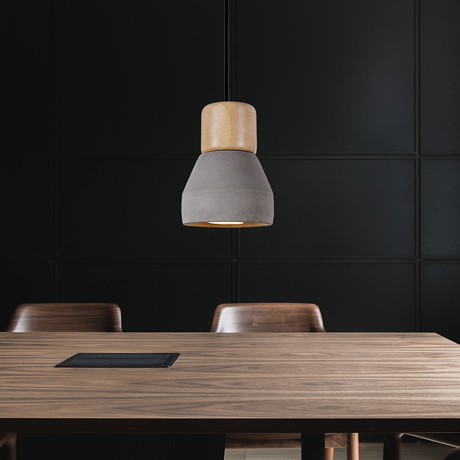 LED Pendant Light Wood Art Cement Concrete Hanging Lamp Simple Cafe Restaurant Bar Pendant Light E27 Light Source Metal Iron Art Droplight Flashlight Concrete Ceiling Light 110-240V 2025 - $67.99 –P8