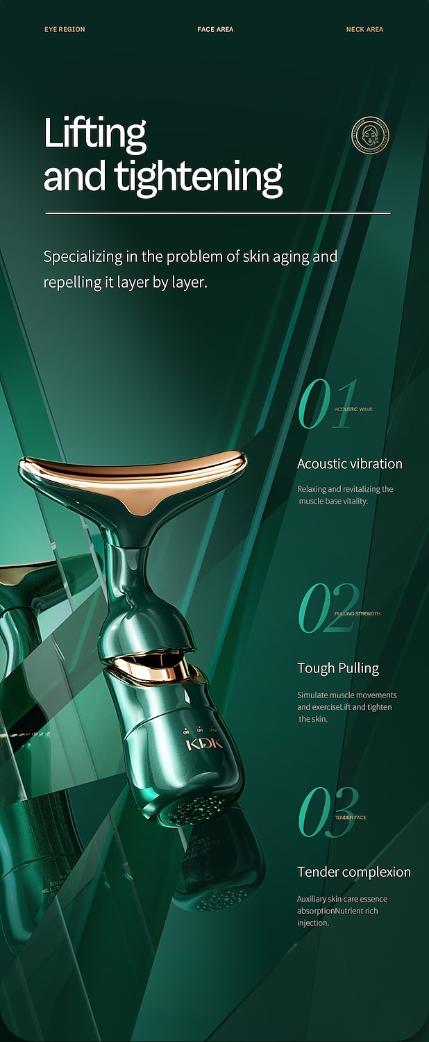 3 in 1 Face Neck Massager ION LED Photon Therapy Facial Lifting Beauty Devices Remove Double Chin Anti Wrinkle Skin Care Tools 2025 - $17.99 –P3