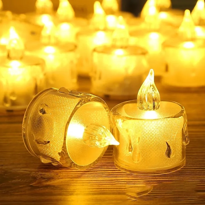 LED Electronic Candle Light Battery Powered Ghost Festival Decoration Night Light for Christmas New Year Wedding Party Home Decoration Lighting 4/12/24pcs for Halloween 2025 - $9.99 –P6