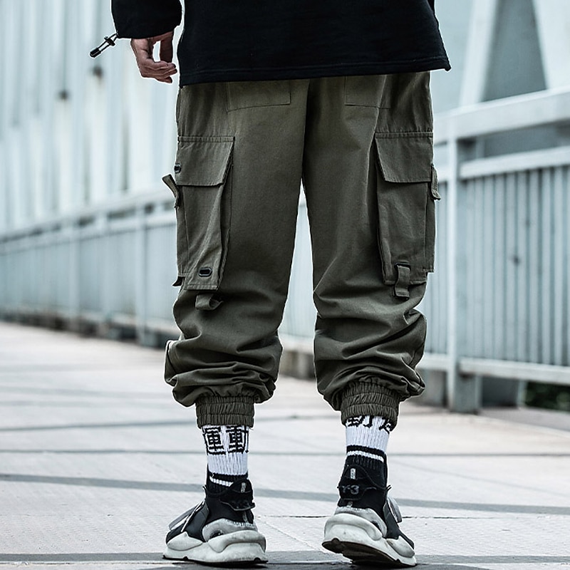 בגדי ריקוד גברים מכנסי קרגו Techwear כיס אחיד קומפורט נושם בָּחוּץ יומי ליציאה אופנתי יום יומי שחור ירוק צבא מיקרו-אלסטי 2026 - $24.99 –P6