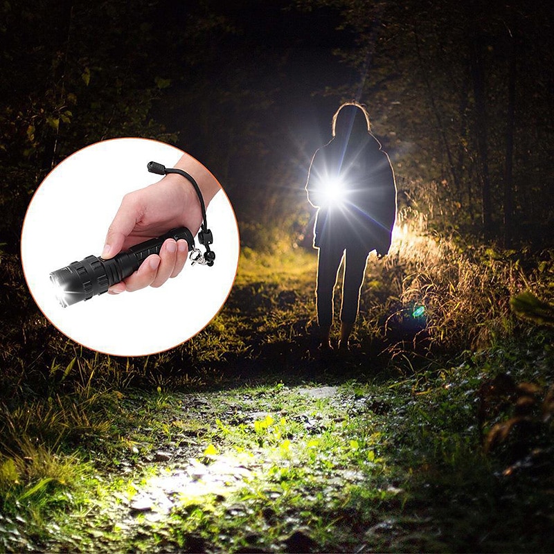 lanternă l2 de mare putere încărcare prin usb lumină puternică costum tactic lanternă cinci culori roșu verde galben albastru lumină albă led drumeții în aer liber lanternă vânătoare 2025 - $47.99 –P5