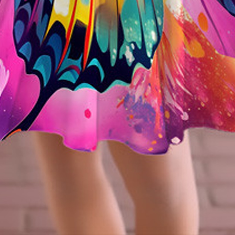 Meisjes 3D Grafisch Vlinder Jurk Lange mouw 3D-afdrukken Zomer Herfst Vakantie Sport & Outdoor Dagelijks leuke Style Casual Mooi Kinderen 3-12 jaar Casual jurk A lijn jurk Boven de knie Normale 2025 - $17.49 –P2