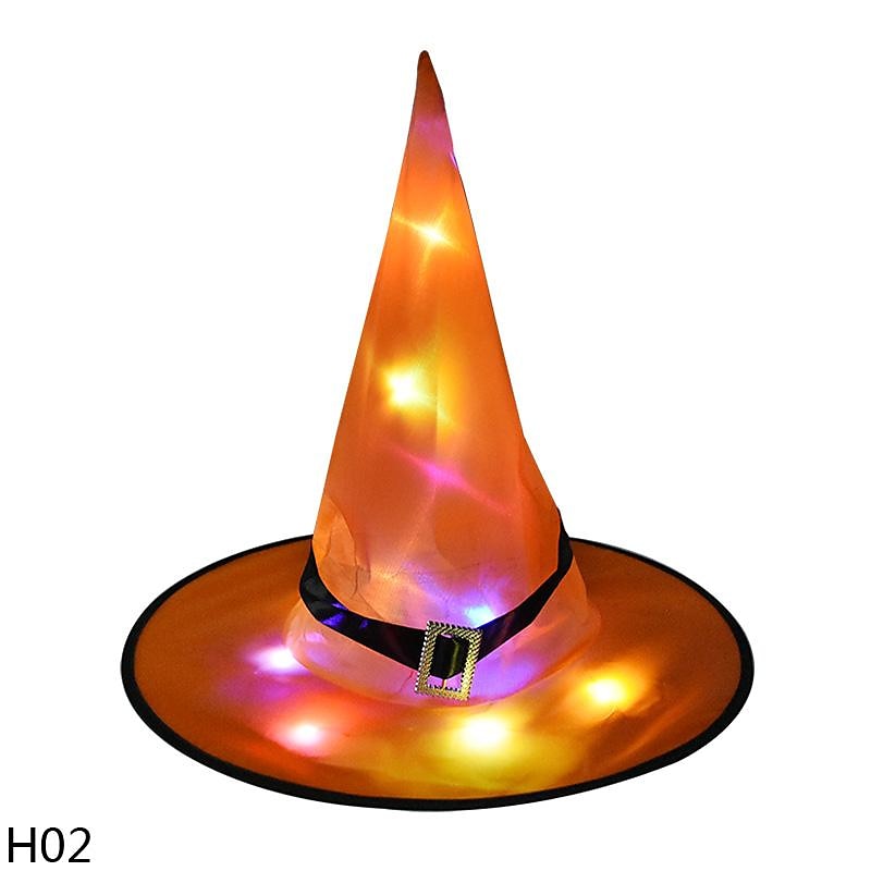 1 st halloween led häxhatt glödande häxhatt halloween kostym rekvisita utomhus träd hängande prydnadsföremål 2025 - $13.99 -P6