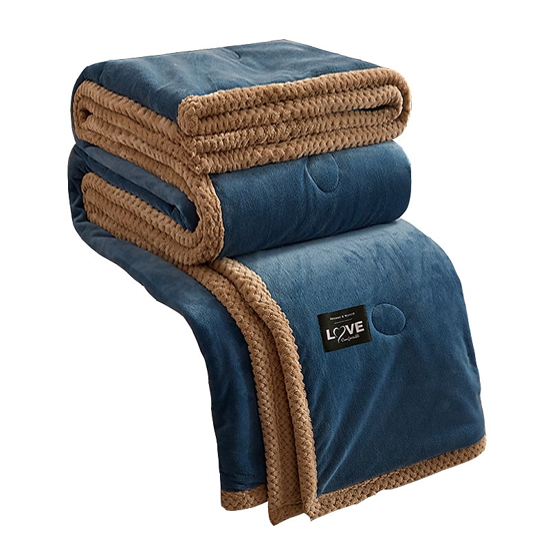 Double-Sided Coral Fleece Blanket Three-Layer Quilted Thickened Cover Quilt Flannel Blanket Double Single Air-Conditioning Nap Blanket 2025 - $35.99 –P7