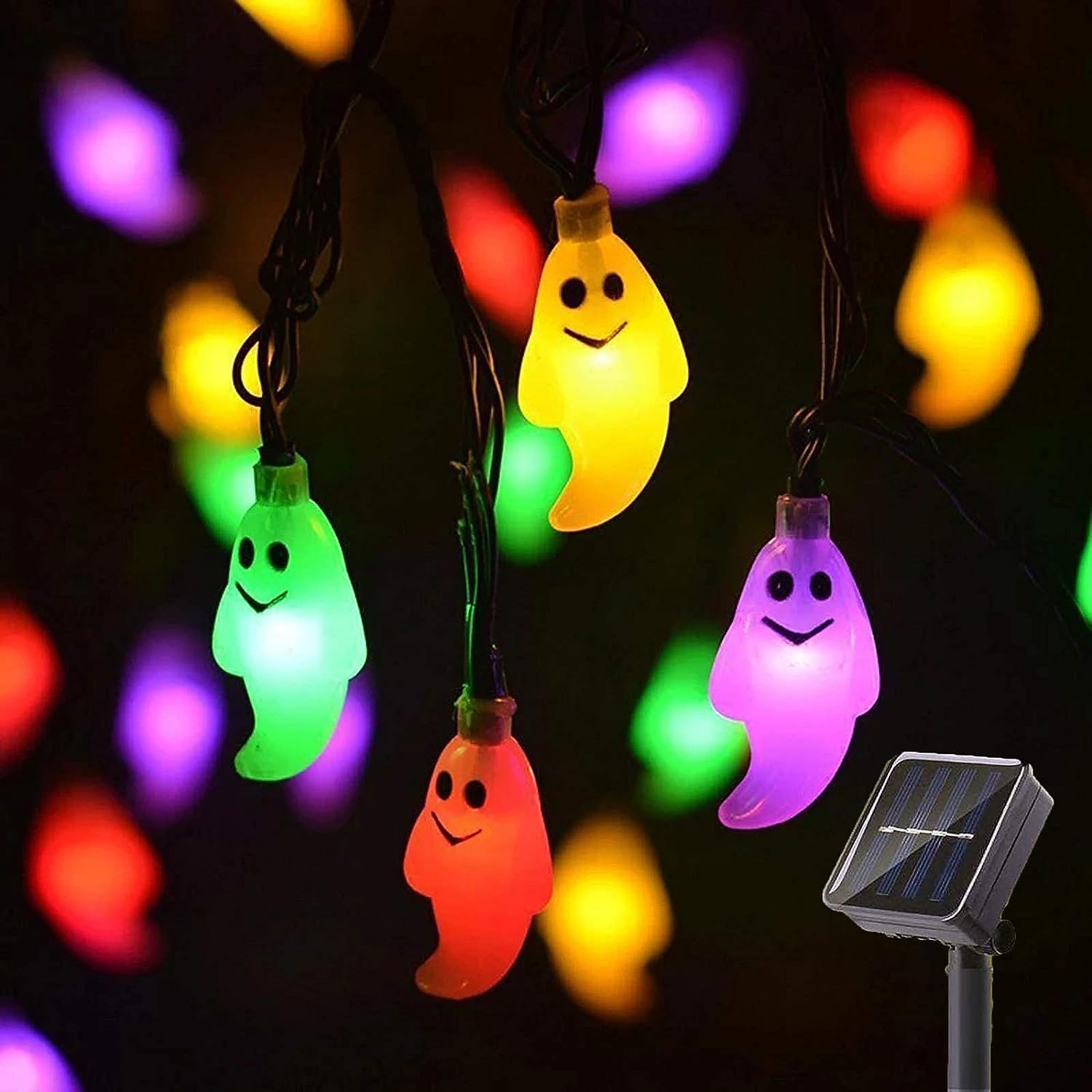 Halloween Solar String Lights Outdoor Waterproof Bat Ghost Spider Skull Hand Light 6.5m 30LEDs 8 Modes Halloween Patio Yard Garden Balcony Fence Halloween Outdoor Party Indoor Decoration 2026 - $11.49 –P14