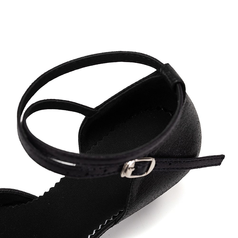 pantofi de dans latino cu sclipici roșii pentru damă – tocuri de sală cu bandă din plasă cu talpă de piele intoarsă pentru salsa și performanță 2025 - $32.99 –P14