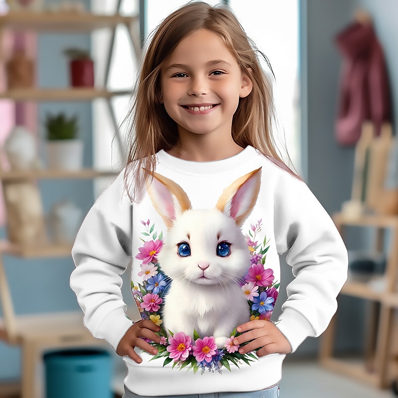 Fille 3D Graphic Bande dessinée Chat Sweatshirt manche longue 3D effet Eté Automne Mode Vêtement de rue Adorable Enfants 3-12 ans Extérieur Casual du quotidien Standard de 2025 ? $16.49 -P14