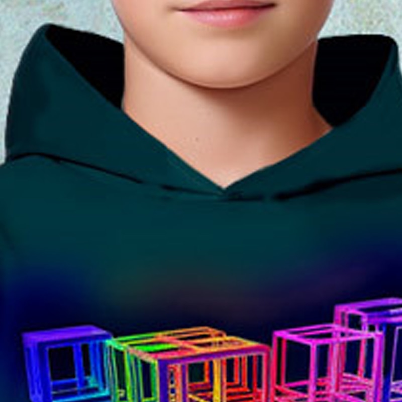 Pojkar 3D Grafisk Geometrisk Färgblock Huvtröja Långärmad 3D-tryck Vår Höst Vinter Mode Streetwear Häftig Barn 3-12 år Utomhus Ledigt Dagligen Normal 2025 - $18.99 –P9