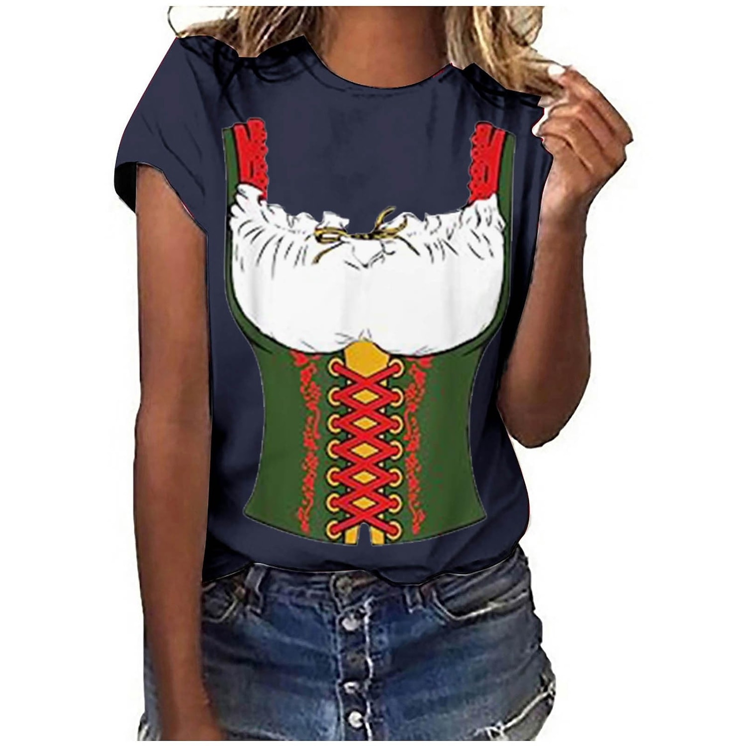 Oktoberfest øl bayerske T-skjorte Animé 3D Graphic Til Dame Voksne Oktoberfest øl Maskerade 3D-utskrift Fritid / hverdag 2025 - $17.49 –P7