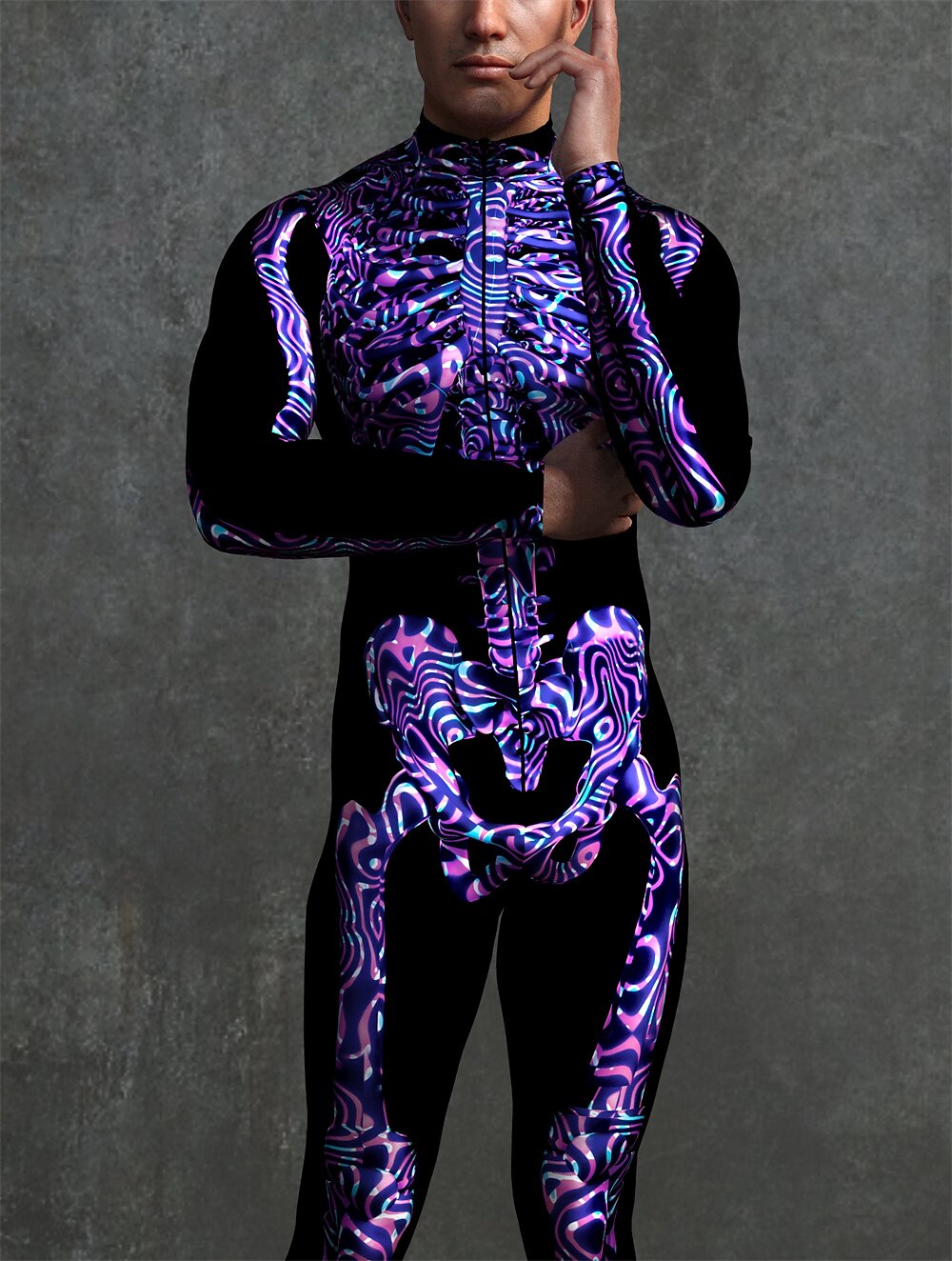 Totenkopf Halloween Cosplay Kostüm Bodysuits Ganzkörper-Catsuit Karnevalskostüm Ganzkörperanzug Einteiler Gruseliges Kostüm Kinder Erwachsene Herren Damen Maskerade Karneval Party Halloween Einfache 2025 - $37.99 –P18