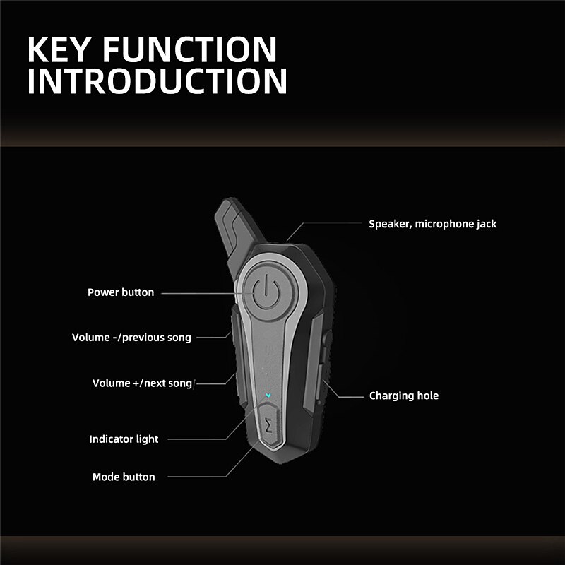 New Motorcycle Bluetooth Headset Intercom Outdoor Riding Headset, Motorcycle BT Intercom with FM Radio Helmet BT Headset Waterproof Universal Communication System for ATV Dirt Bike Motorcycle 2025 - $91.99 –P7