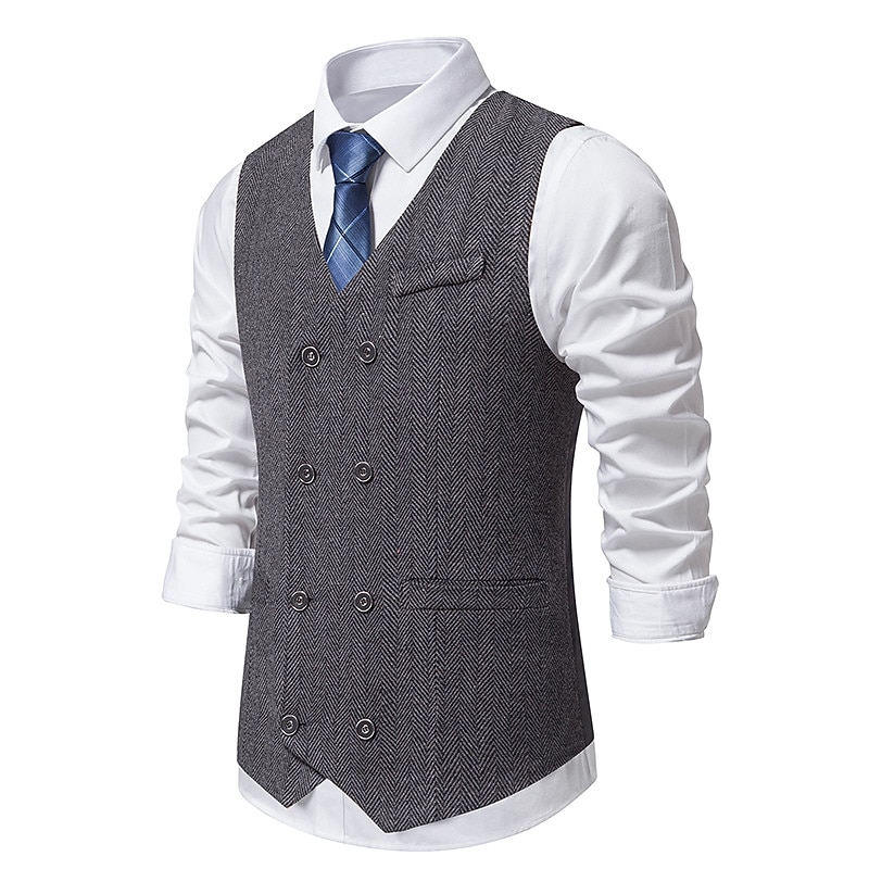 Vintage Anni 1920 Gilet Il grande Gatsby Gentiluomo Testimoni dello Sposo Slim Fit Costume Per uomo Mascherata Matrimonio Ospite di nozze Evento / Festa Adulti Gilet del 2026 a $30.99 –P13