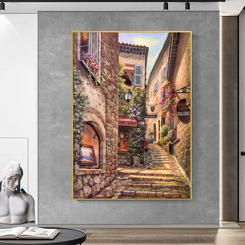 Mediterranean Landscape Paintings Handpainted Garden House Oil Painting for  Room Aesthetic Famous Oil Paintings Reproduction Modern Artwork Canvas Wall  Art (No Frame) 2024 - $83.99