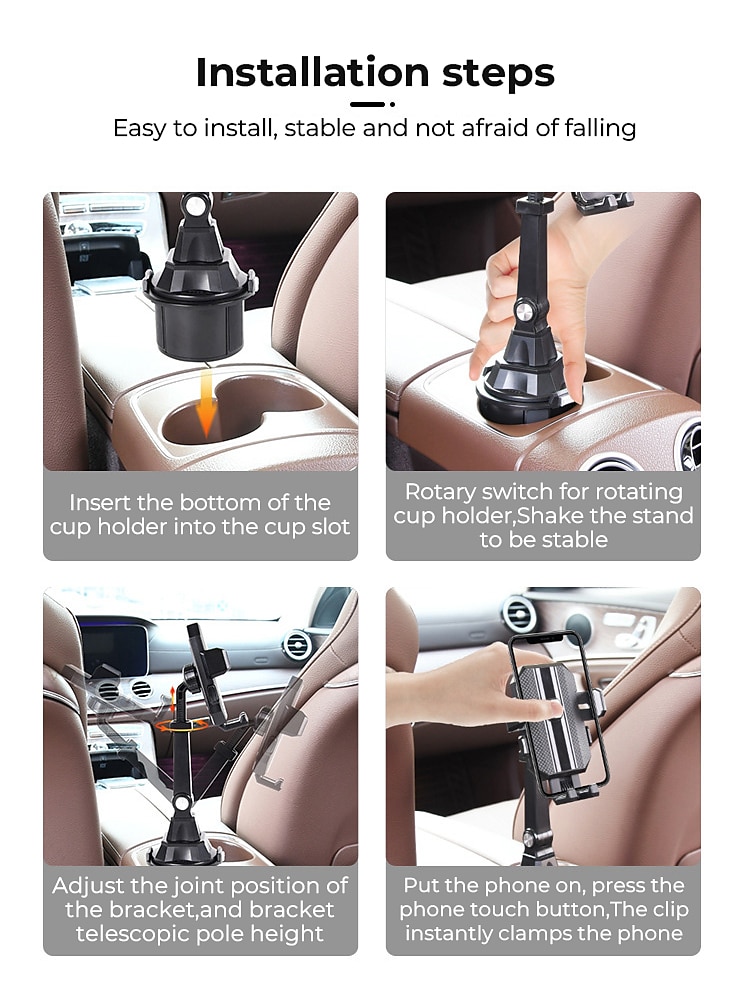 Adjustable Cup Holder Phone Mount For Car No Shaking Car Cup Phone Holder Cell Phone Holder Mount For Car Truck SUV 2025 - $17.99 –P7