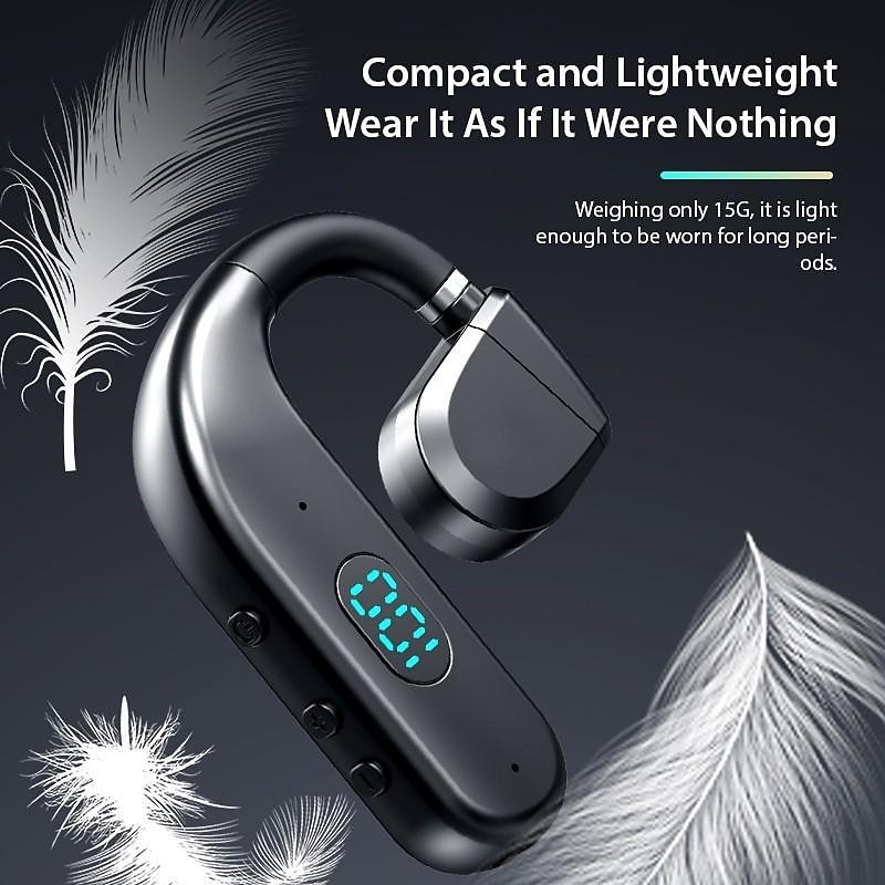2025年 1pc ロングスタンバイ Bluetooth ワイヤレスイヤホン LED 電源ディスプレイ Bluetooth イヤホンノイズキャンセリングワイヤレスヘッドセット耳フックスポーツヘッドフォンボタン制御 コレクション – $18.99 –P13