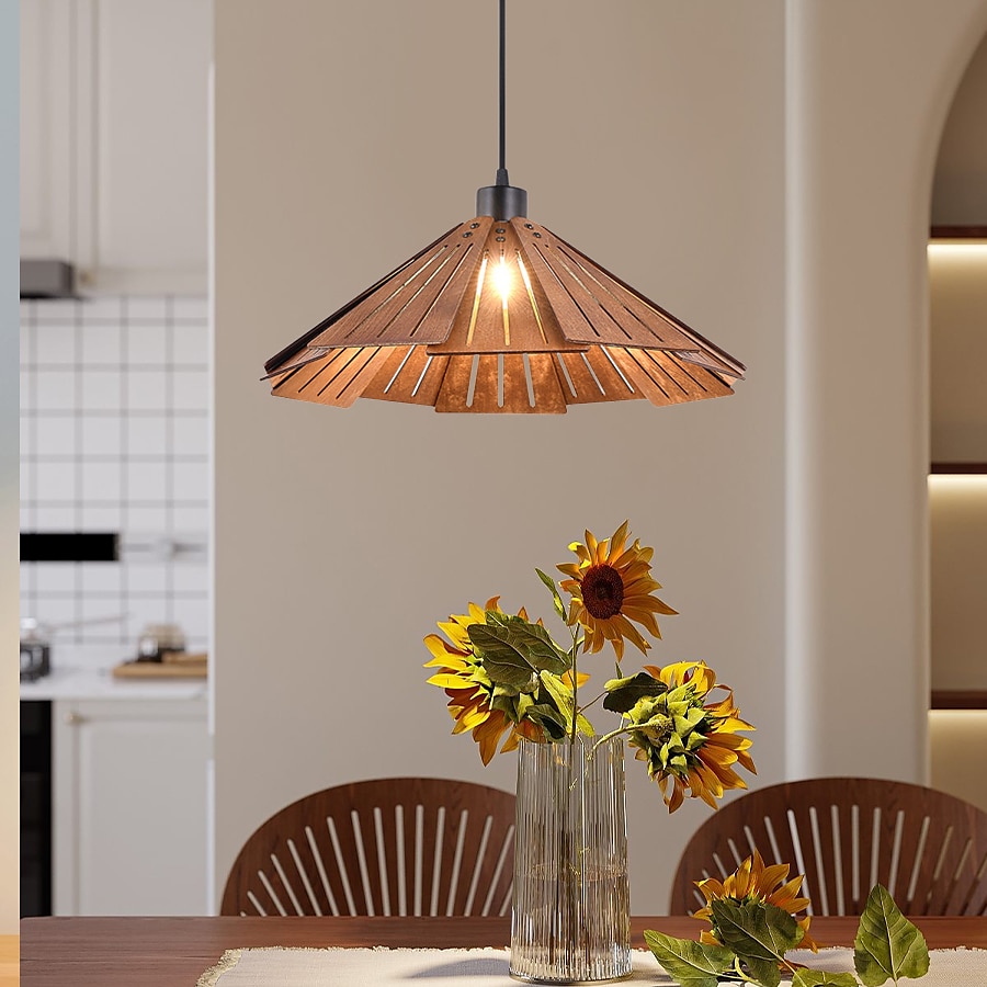 lampada a sospensione moderna lampada a sospensione geometrica paralume in legno naturale illuminazione corridoio lampadario lampada da soffitto per camera da letto cucina isola fattoria 110-240v del 2025 a $152.99 –P16