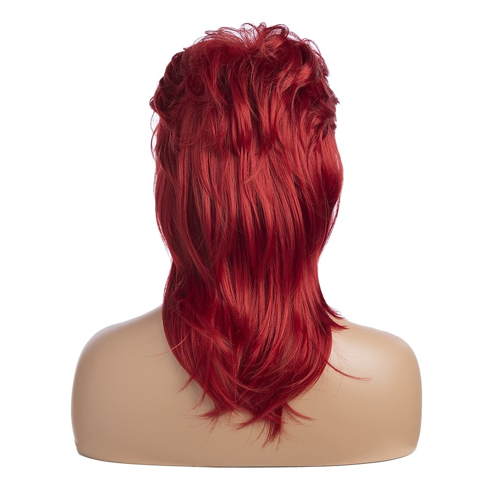 Parrucche mullet per donne rosso vino lunga stratificata capelli rocker anni '70 '80 parrucca sintetica cosplay parrucche di Halloween del 2026 a $20.99 –P8