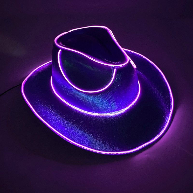 halloween jul el wire light up paljett jazzhatt vuxen neon led lysande festival festklädd keps för män och kvinnor 2026 - $27.99 –P11