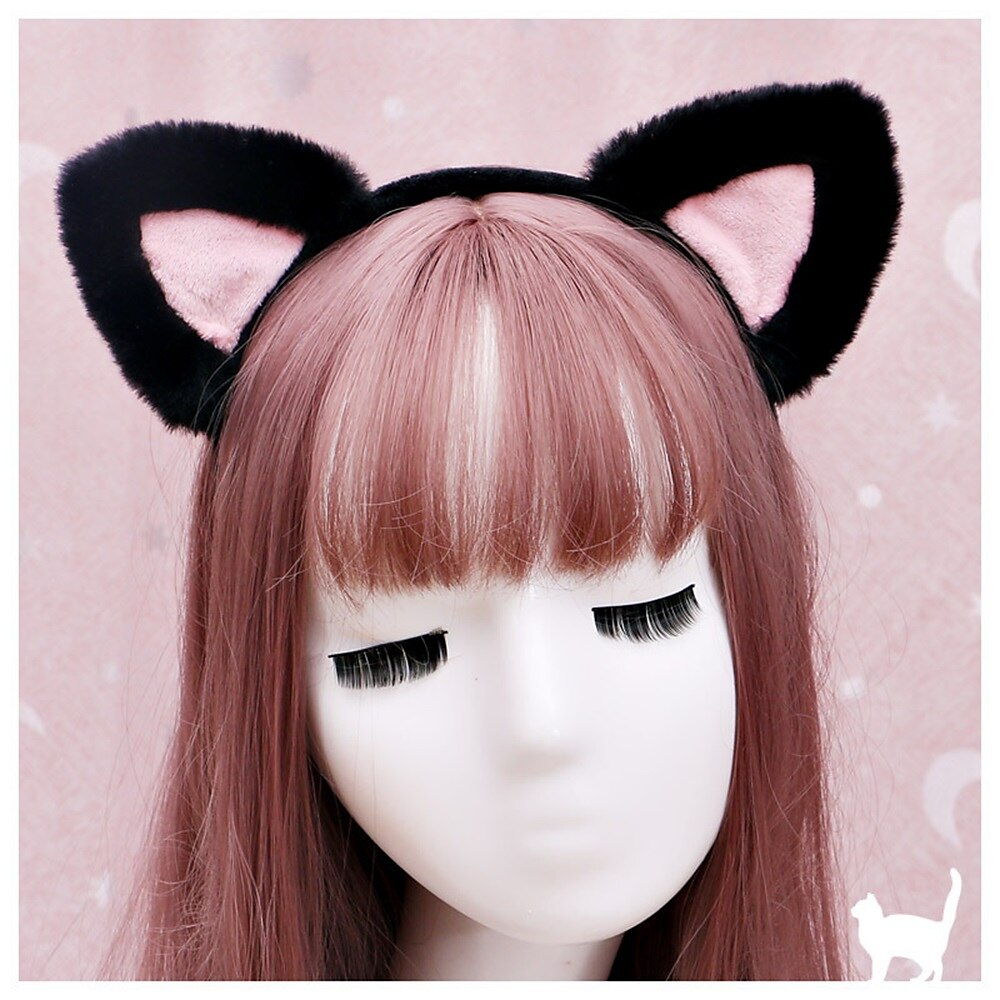 Handmade Cute Lolita Hair Ornaments Animal Ears Headdress Cosplay Props Lo Mother Cat'S Ears (Steamed Cat-Ear Shaped Bread) Hair Hoop 2025 - $8.49 –P3