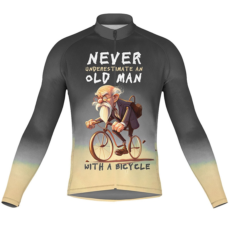 2025年 男性用 サイクリングジャージー グラフィック 文字&番号 長袖 バイク ジャージー トップス 3つのリアポケット付き マウンテンサイクリング ロードバイク 速乾性 反射性ストリップ 後ポケット 吸汗性 スポーツ ブラック レッド ネービーブルー 衣類  コレクション – $34.99 –P9