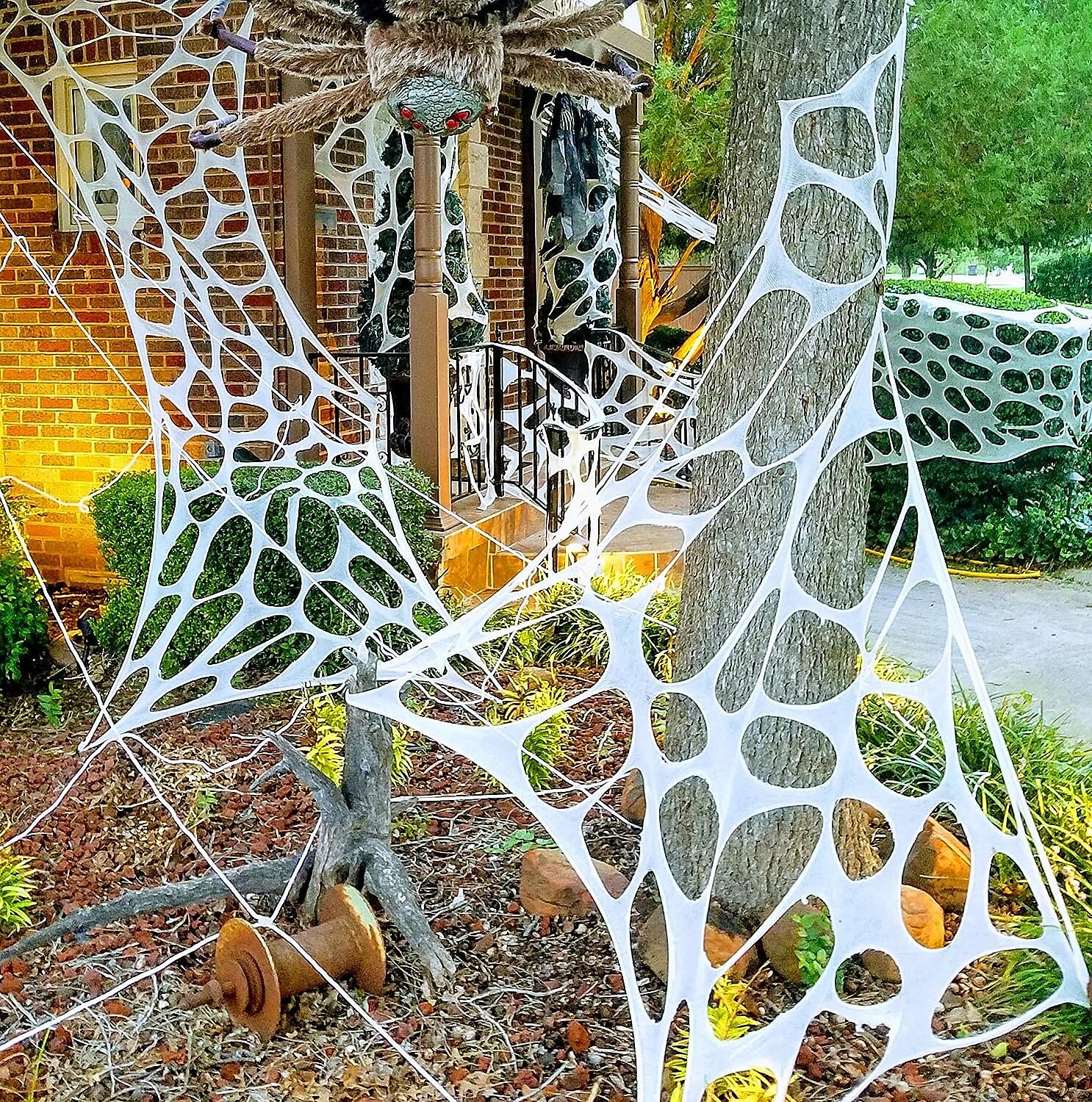 2025年 ハロウィーンの飾り、屋外用クモの巣、伸縮性のあるビーフネット、クモの巣、カット済みガーゼ、クモの巣、お化け屋敷の装飾  コレクション – $6.49 –P9