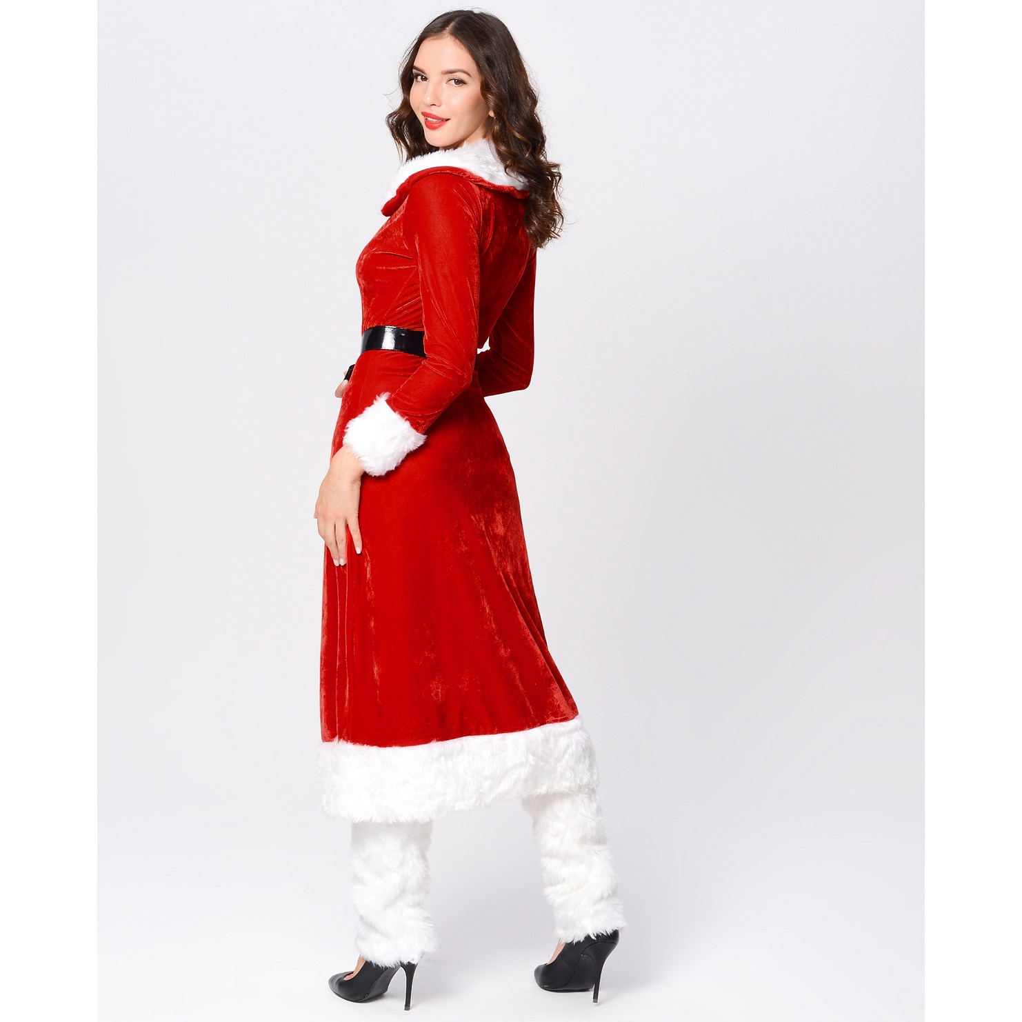 jultomten Mrs.Claus Kläder Julhatt Fin julklänning Dam Jul Karnival julafton Jul Vuxna Fest Jul Klänning Skärp Benvärmare 2025 - $55.99 –P5
