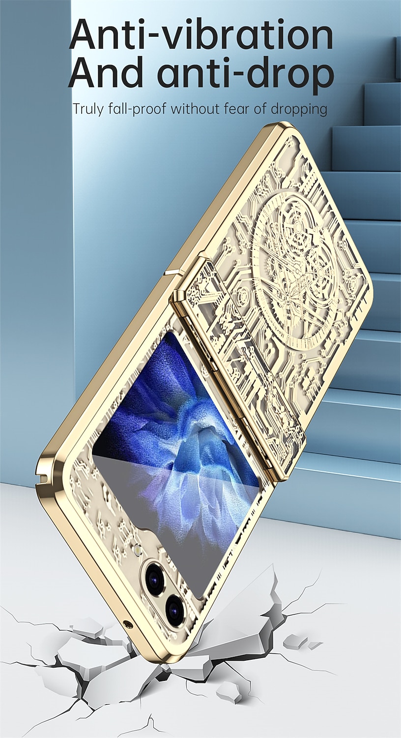 Phone Case For Samsung Galaxy Z Flip 7 Z Flip 6 Z Flip 5 Z Flip 4 Z Flip 3 Back Cover Pattern Anti-Scratch Shockproof Tile TPU PC 2025 - $13.99 –P10