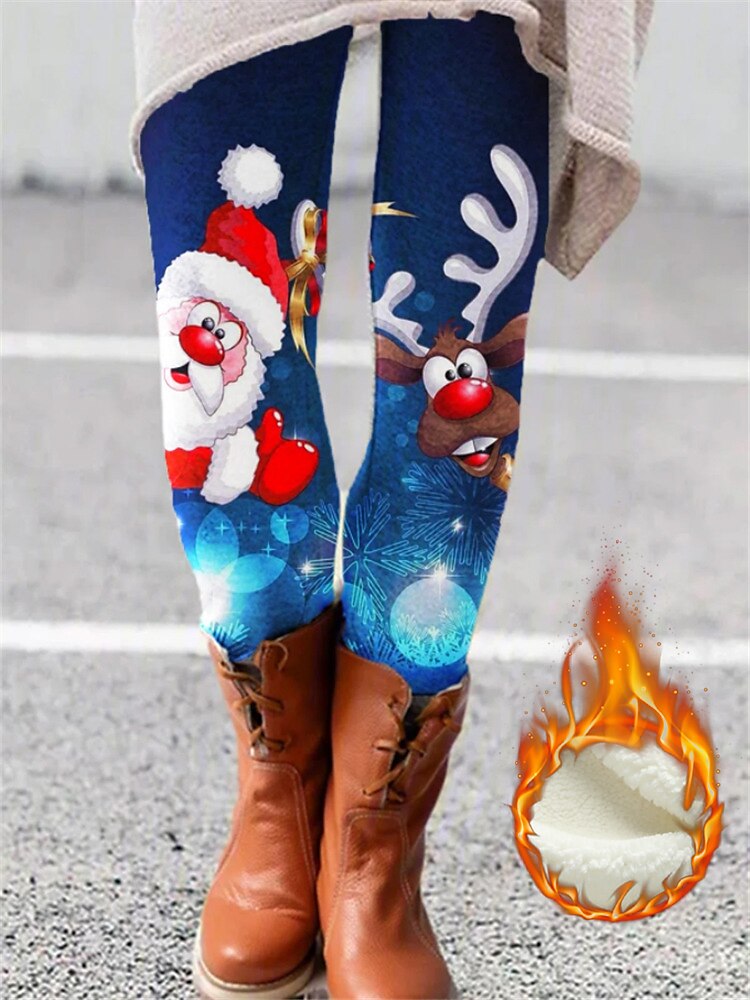 Per donna Collant Ghette Renna Natale Stampa Lunghezza intera Media elasticità Vita normale Di tendenza Giornaliero 5 6 S M del 2025 a $16.99 –P1