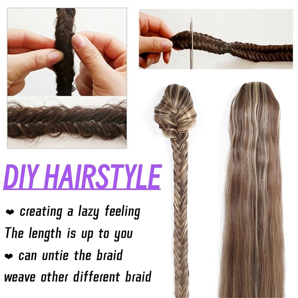 gevlochten paardenstaart extension 24 inch lange gevlochten paardenstaart extension trekkoord paardenstaart clip in hair extension synthetisch gevlochten paardenstaart voor vrouwen 2026 - $15.49 –P10