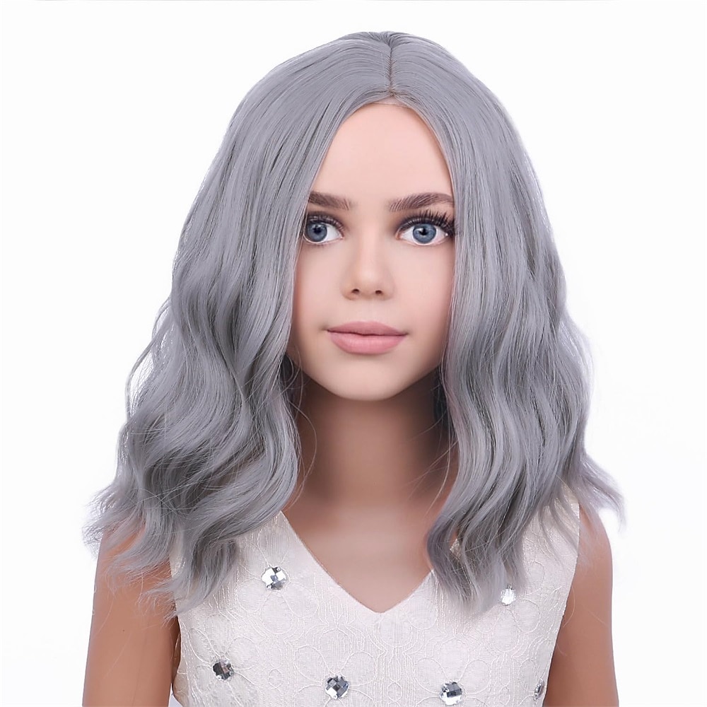 Blonde Perücke Kinder Kinderperücke kurze wellige Perücke aschblonde Perücke gemischte blonde Perücke für Mädchen Cosplay Party hitzebeständige blonde synthetische Haarperücke Halloween Perücken 2026 - RON 84.64 –P15