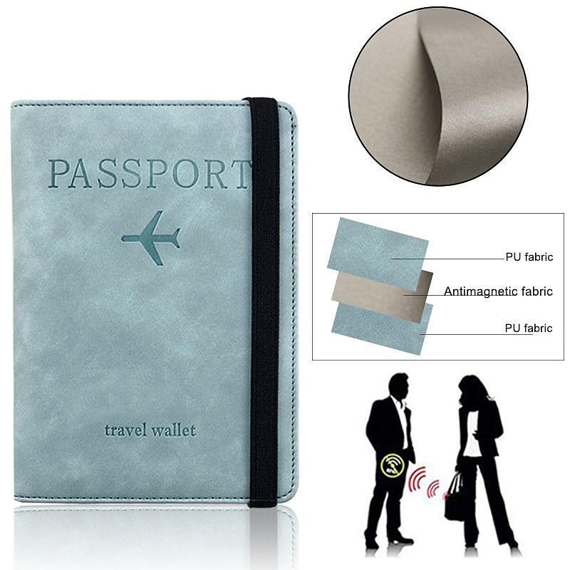Leather Passport Cover RFID Elastic Band Travel Credit ID Card Waterproof Passport Holder Men Women Wallet Document Organizer 2025 - $6.49 –P8