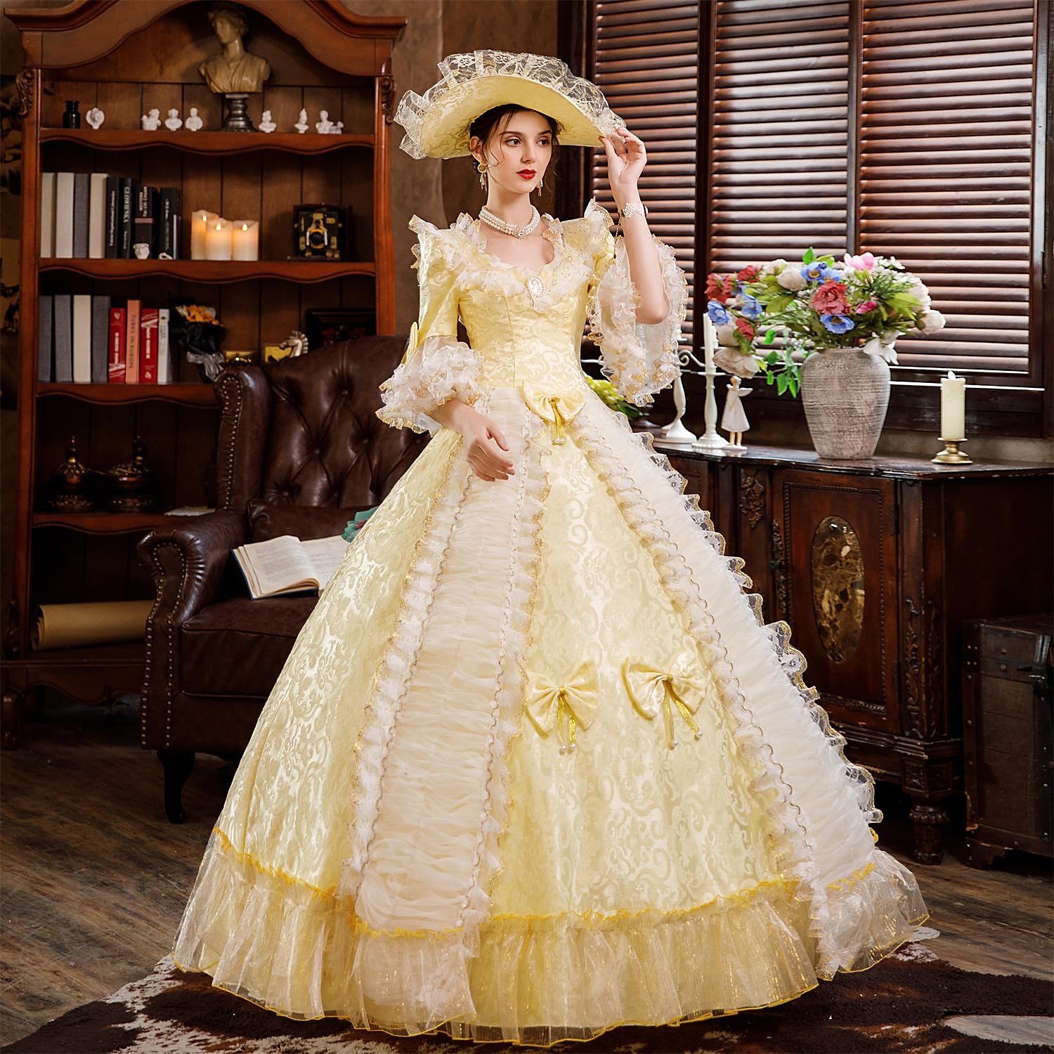 Lady Victorian Dress Costume Medieval Prom Ball Gown Gothic Retro