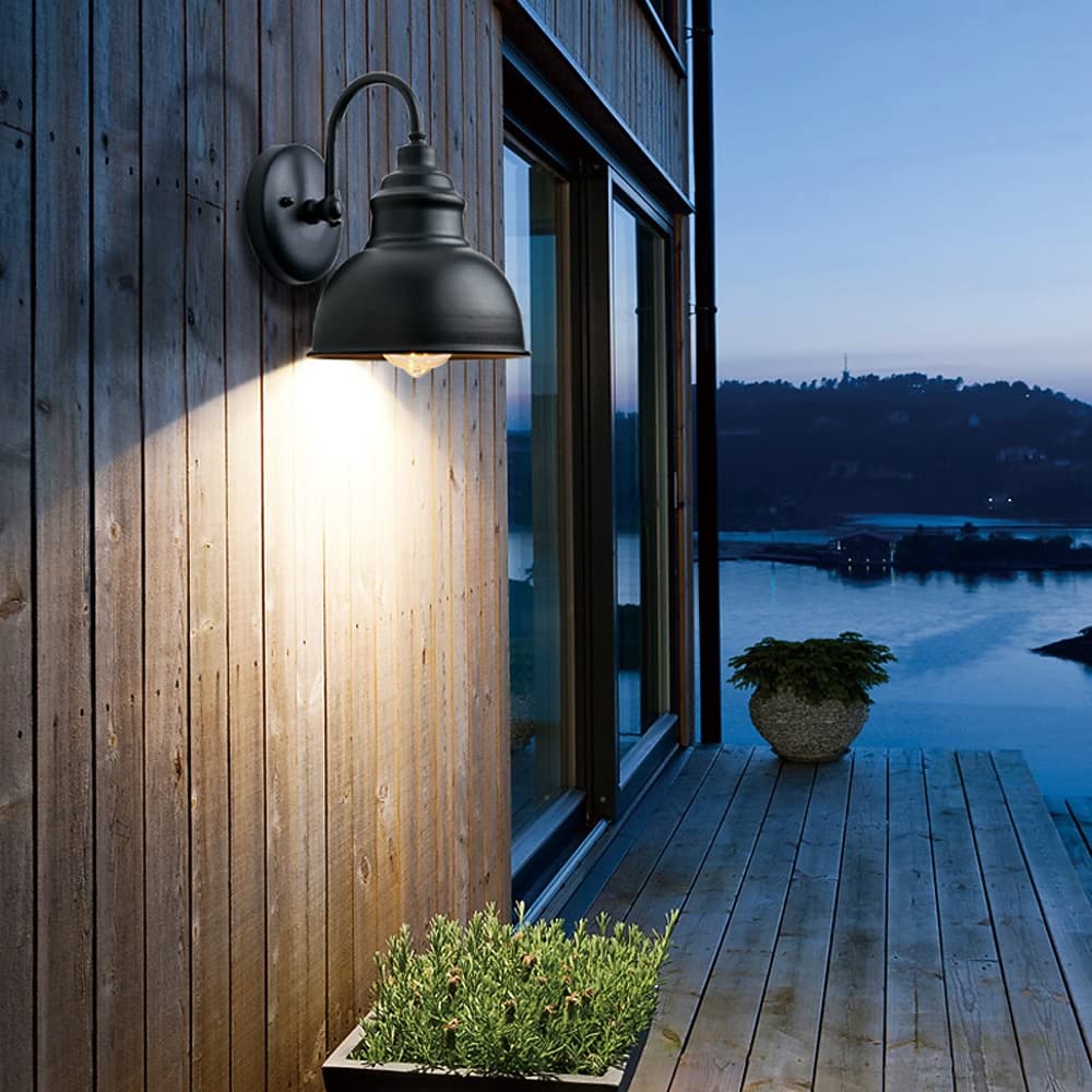 Rust Wall Light Outdoor Retro Rust Wall Light Lighting IP65 Waterproof Gooseneck Barn ...
