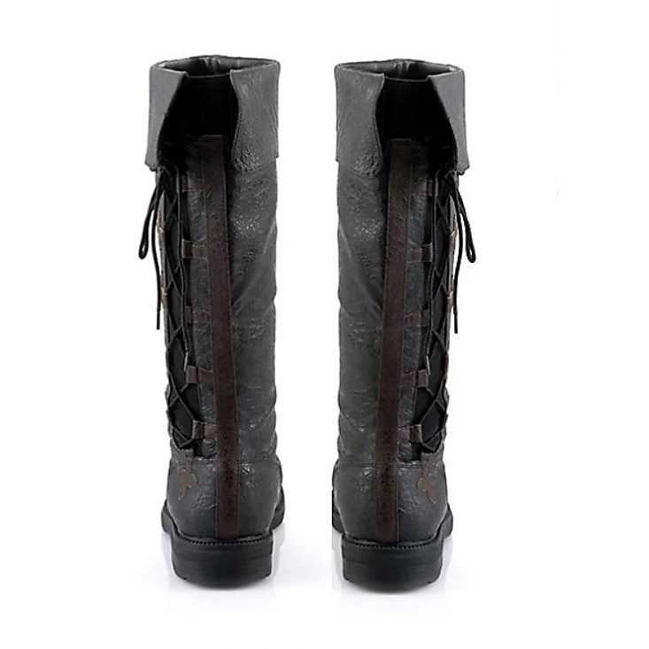 stivali da uomo stivali da cowboy retrò stivali rinascimentali casual outdoor daily pu traspirante confortevole antiscivolo con lacci corteccia marrone nero autunno inverno del 2025 a $69.99 –P3