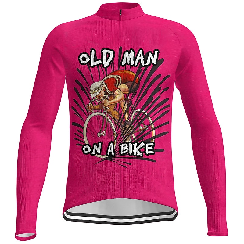 Men's Cycling Jersey Graphic Letter & Number Long Sleeve Bike Jersey Top with 3 Rear Pockets Mountain Bike MTB Road Bike Cycling Quick Dry Reflective Strips Back Pocket Moisture Wicking Sports Dark 2026 - $34.99 –P9