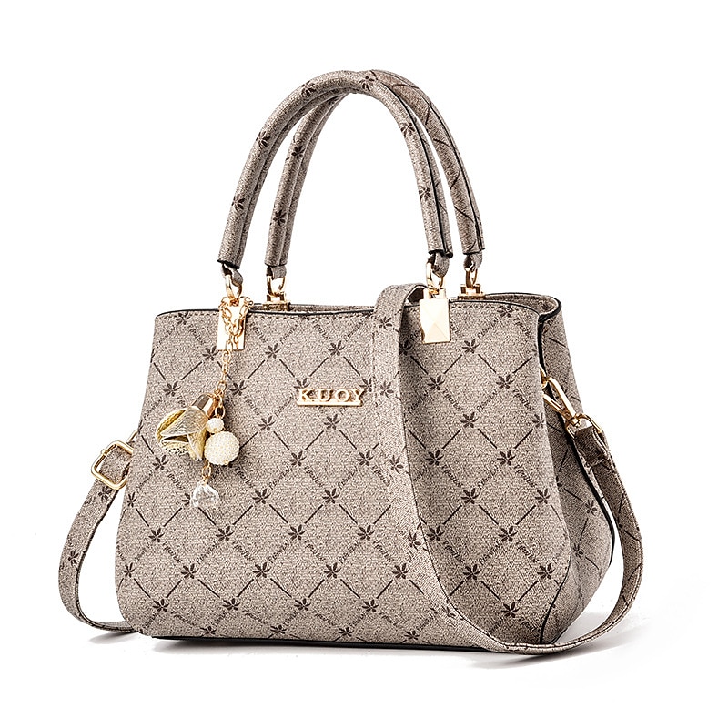 Damskie Torebka Torba przez ramię Torba na ramię Torba bostońska Skóra PU Biuro Codzienny Święto Wisiorek Zamek Duża pojemność Wodoodporny Trwały Geometryczny Kolorowy blok ciemny liść klonu z kaw 2026 - $34.99 –P13