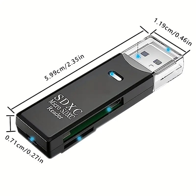 Wansurs USB 2.0 SD Card Reader - Compatible with PC and Camera Memory Cards - Easy Transfer of Photos and Videos - Micro SD Card to USB Adapter 2025 - $8.99 –P6