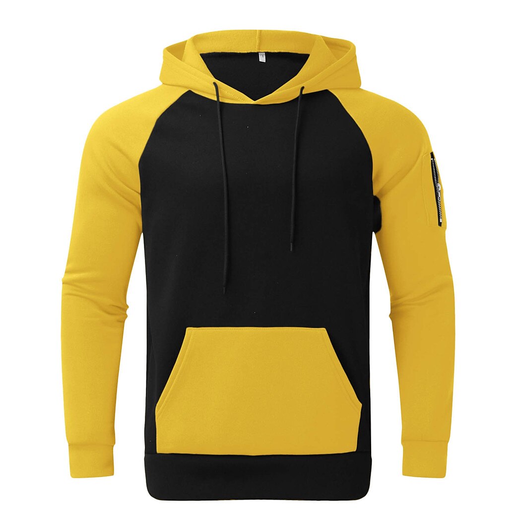 Herr Huvtröja Svart Gul Rubinrött Blå Orange Huva Färgblock Sport & Utomhus Dagligen Helgdag Streetwear Häftig Ledigt Vår & Höst Kläder Pull Tröjor 2025 - $20.99 –P10