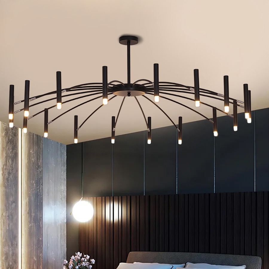 sputnik люстра металлическая люстра 3 цвета свет 12/15/18/24 голова люстра черного цвета для спальни,гостиной,столовой 85-265v 2026 - $331.19 –P15