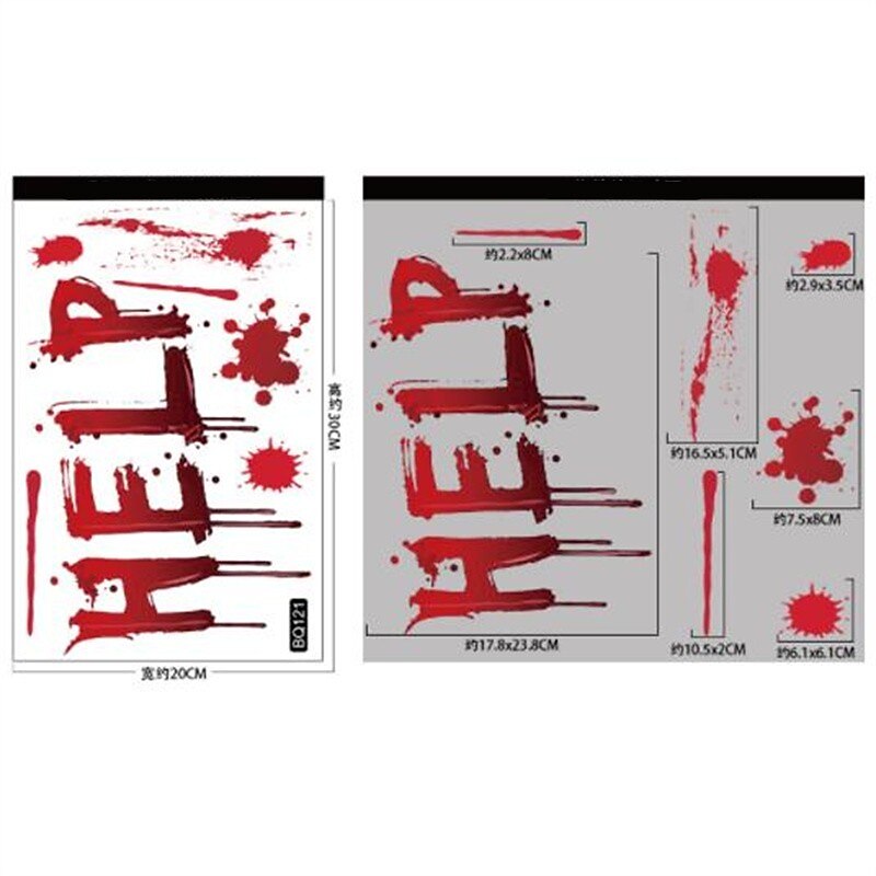 חלון ליל כל הקדושים נצמד מדבקות לחתוך מפחיד ליל כל הקדושים נקבה טביעת רגל של דם רפאים טביעת יד חלון נצמד קישוטים דו צדדיים 2025 - $8.99 –P5