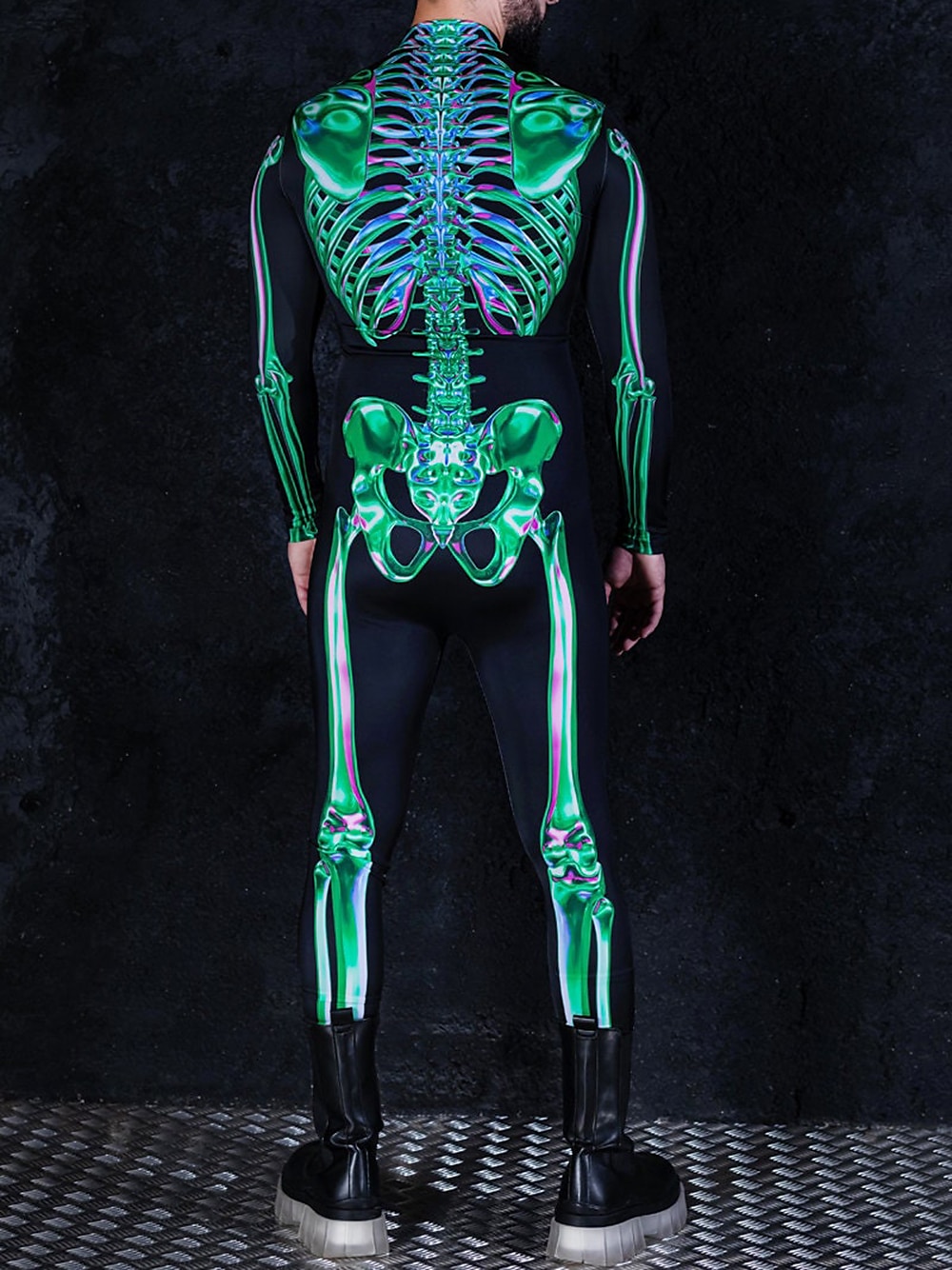 Skull Skeleton Carnival Costume Full Body Suit Cosplay Costume Bodysuits Halloween Group Couples Costumes Kid's Adults' Men's Women's Scary Costume Halloween Carnival Masquerade Easy Carnival Costume 2025 - $32.99 –P3