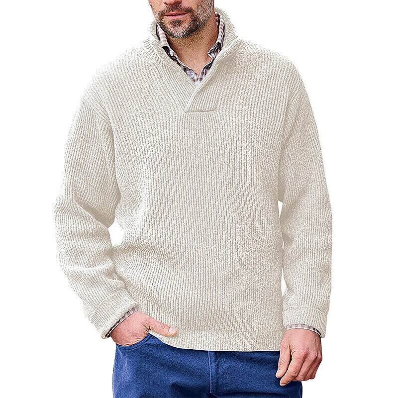 Herren Zur Seite fahren Kurz gestrickt Stricken Lang Gestrickt Solide / einfarbig V Ausschnitt Warm-Ups Freizeitskleidung Bekleidung Bischof Ganzjährig Schwarz Weiß M L XL 2025 - $41.99 –P6