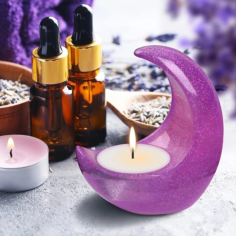 Moon Shape Candle Holder Resin Molds, 3D Silicone Molds For Candles,Moon Shape Resin Molds, Epoxy Resin Molds, Moon Shape Resin Mold For Candle Ornament Making, Resin, Clay Craft, Home Decoration 2025 - $12.49 –P5